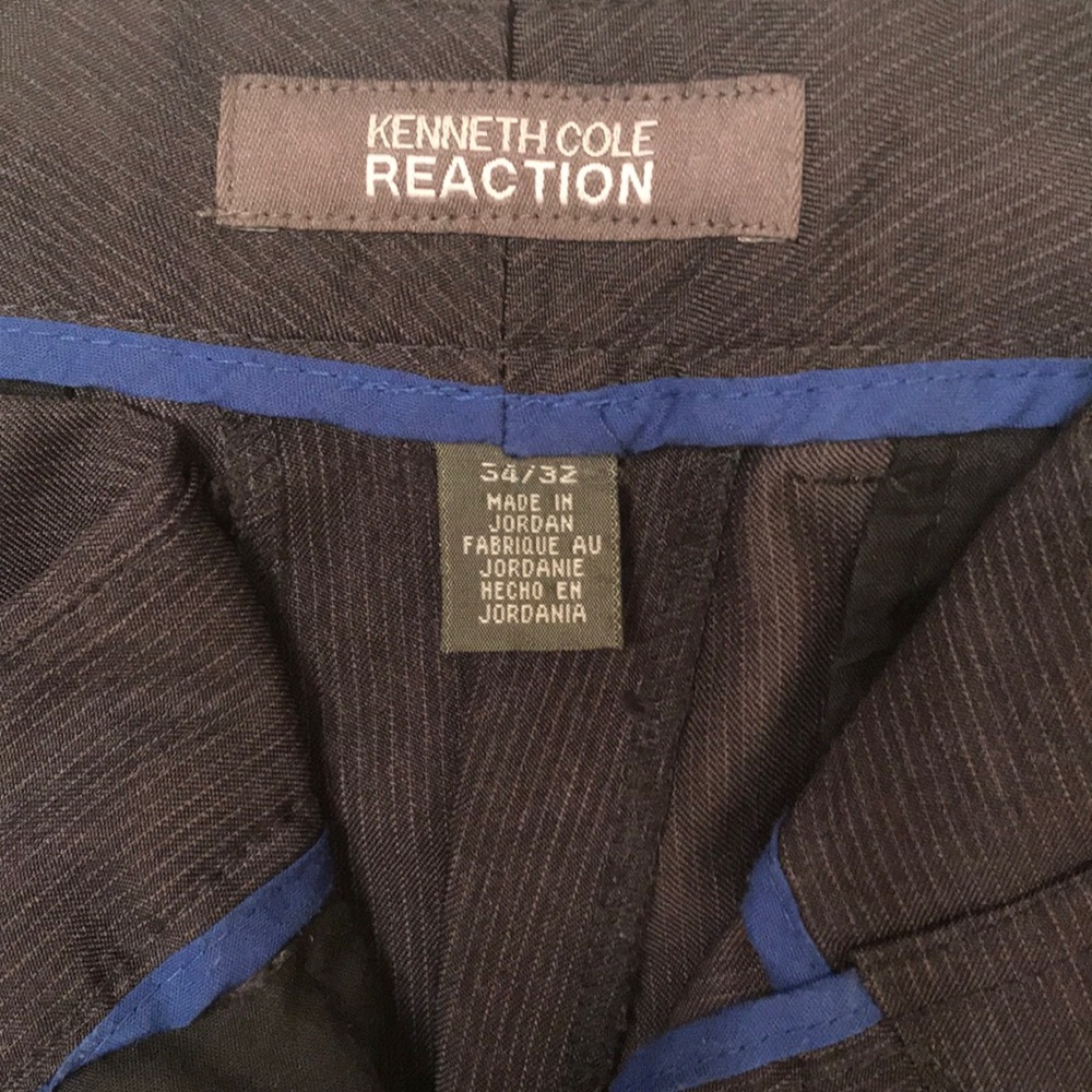 Kenneth Cole Reaction Black Pinstriped Pants 34x32 - Picture 4 of 5